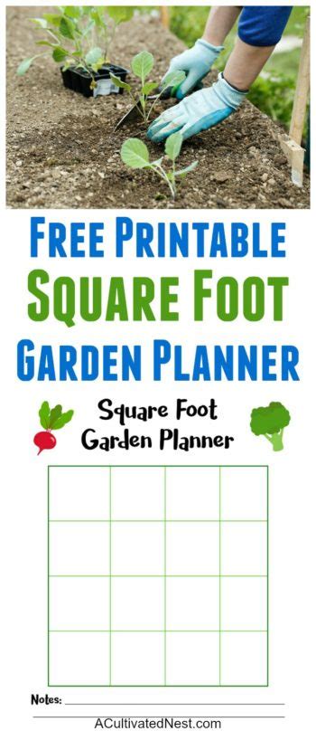 Printable Square Foot Gardening Template